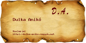 Dulka Anikó névjegykártya