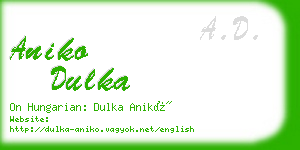 aniko dulka business card